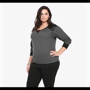 Torrid Leather shoulder sweatshirt